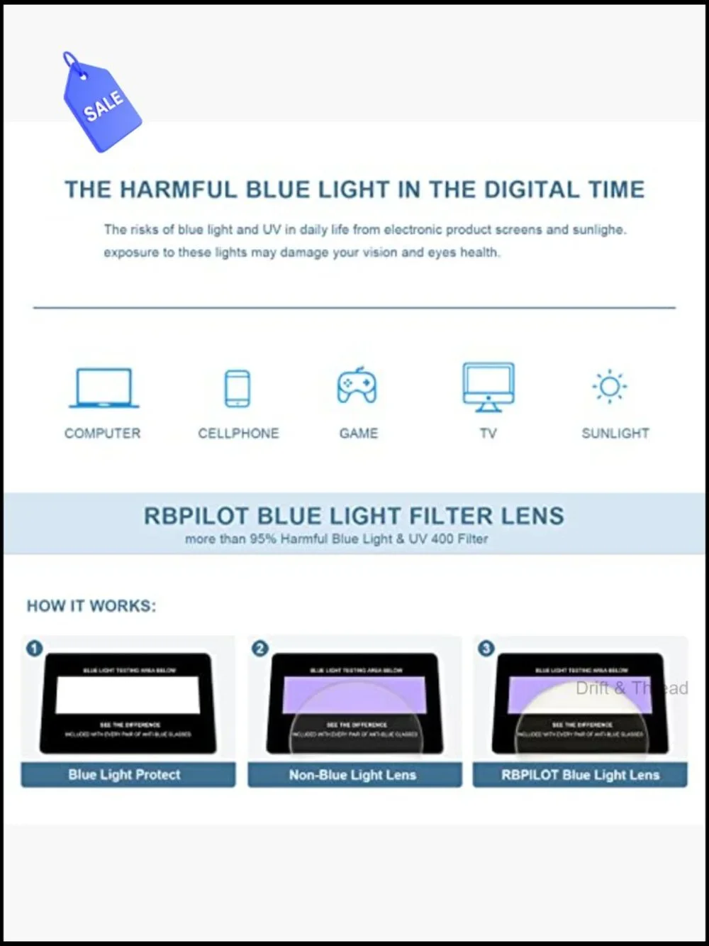Blue Light Blocking Reading Glasses Aviator Spring Temple Unisex